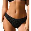 CUPSHE Womens Swimsuit Bikini Bottom Low Rise Bathing Suit(Black/Striped)