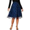 CUPSHE Women’s Tulle Midi Skirts Dressy A-Line High Low Layered Puffy Fairy High Waist Long Mesh Skirt(Floral Blue)