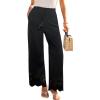 CUPSHE Women’s Wide Leg Pants, Spring Summer High Waist Palazzo Casual Beach Pants with Pockets(Black)