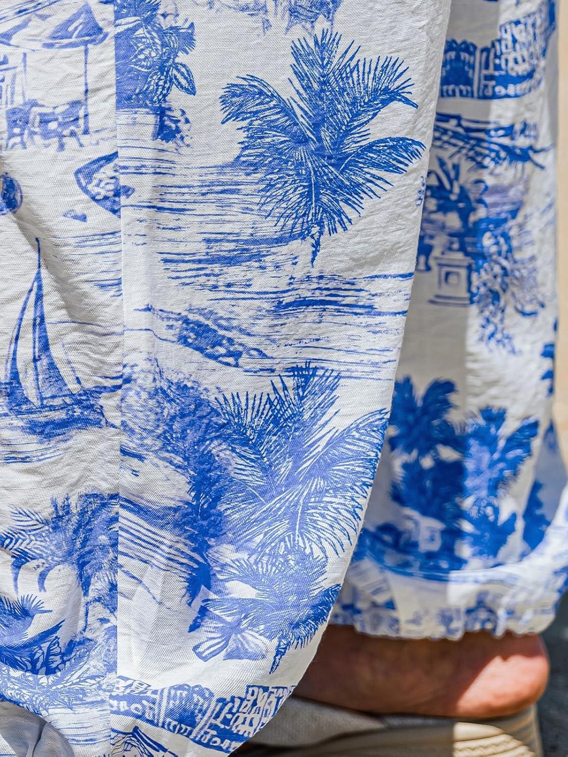 imageCUPSHE Womens Cover up Boho Floral Print Sarong Pants High Waist Wrap CoverUp PantBlue