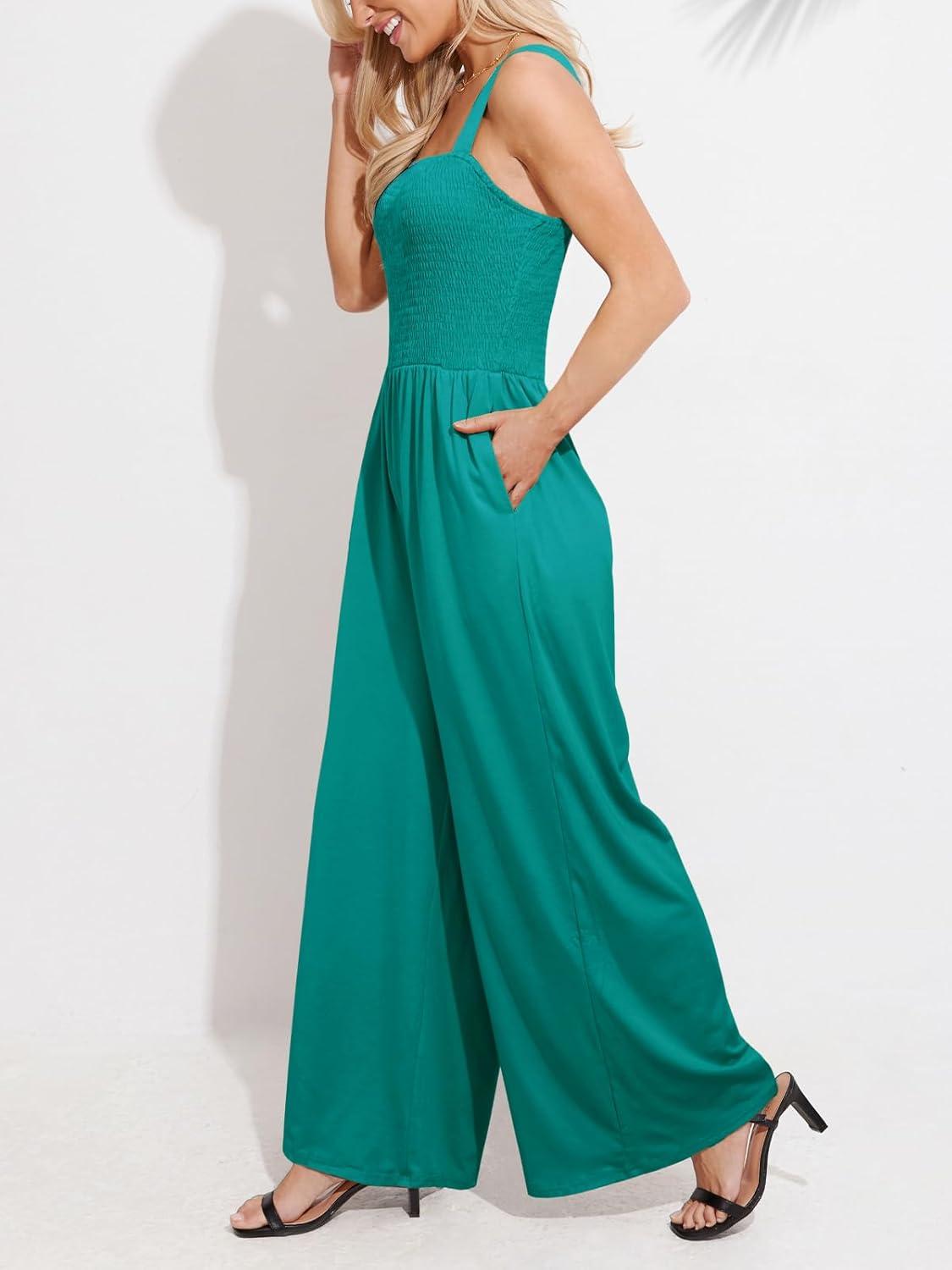 imageCUPSHE Womens Romper Square Neck Sleeveless Jumpsuit Straight leg Outfit Casual DressyTeal