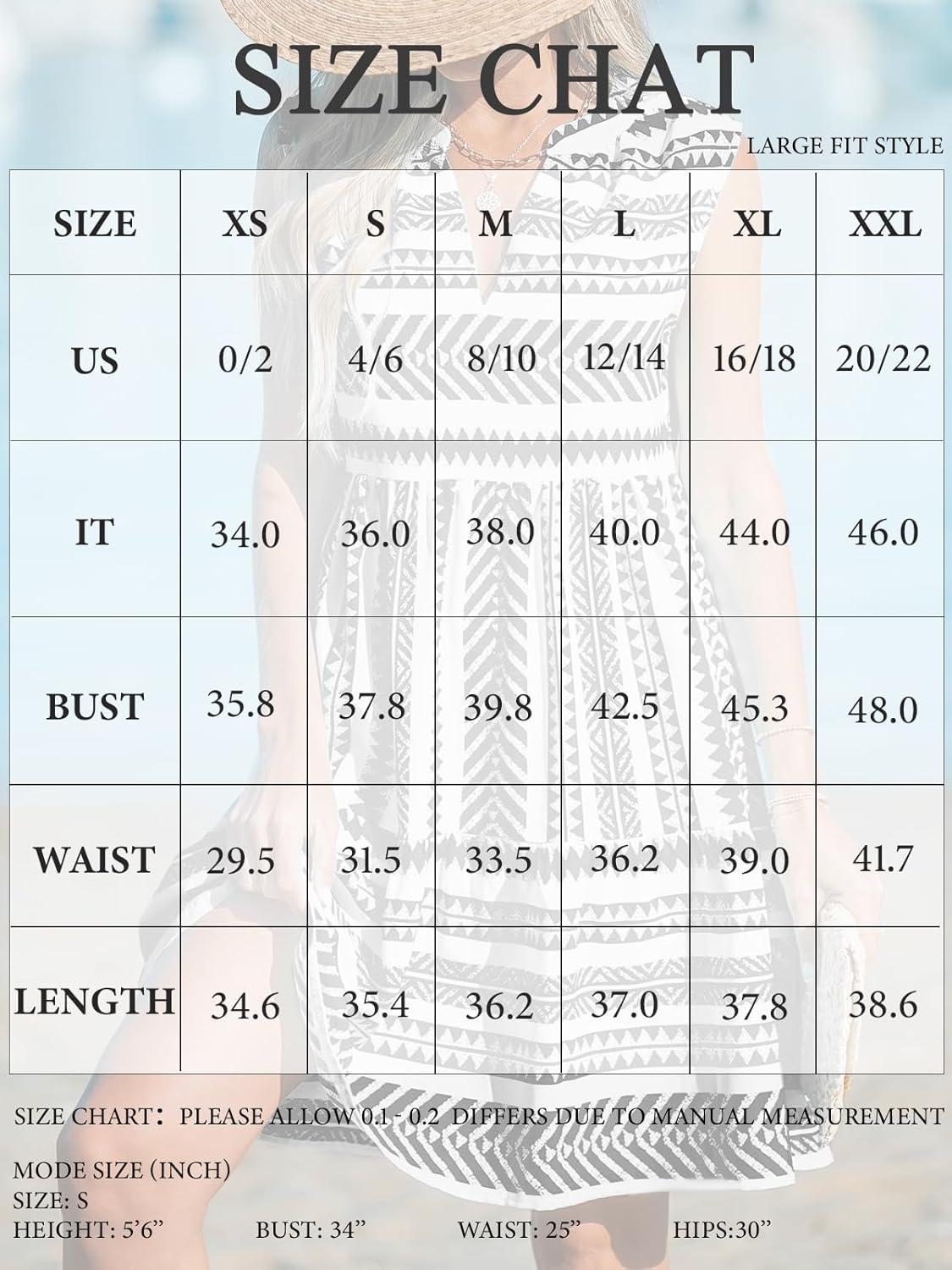 imageCUPSHE Womens Ruffle Beach Mini Dress Split V Neck A Line Sleeveless Geometric Stripe Tropical Leaf Pattern Summer DressesBlack Geometric