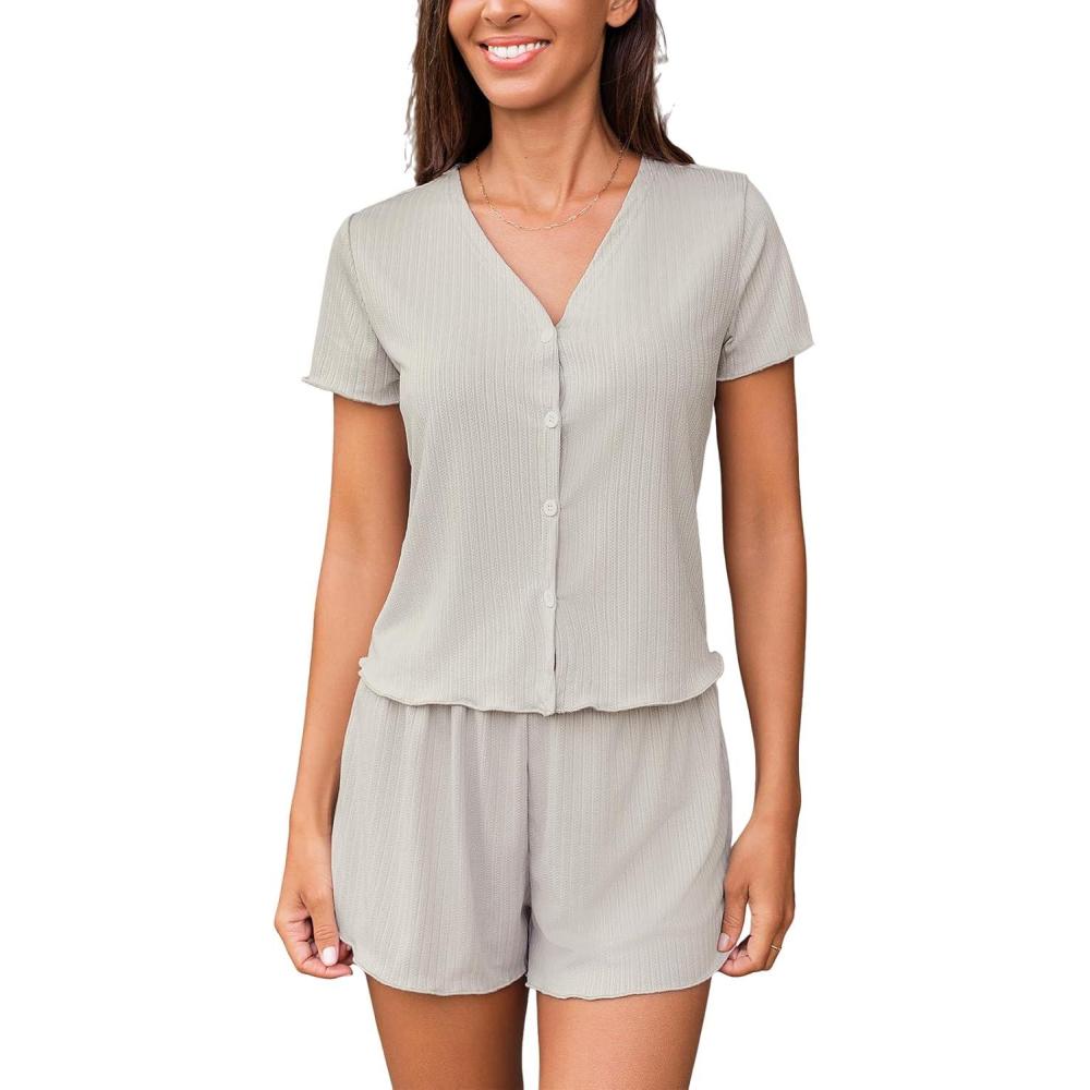 imageCUPSHE Satin Pajama Set Women Silk Camisole Pjs Ruffle Sleepwear 2 Piece Loungewear Shorts Set SXLAwhite