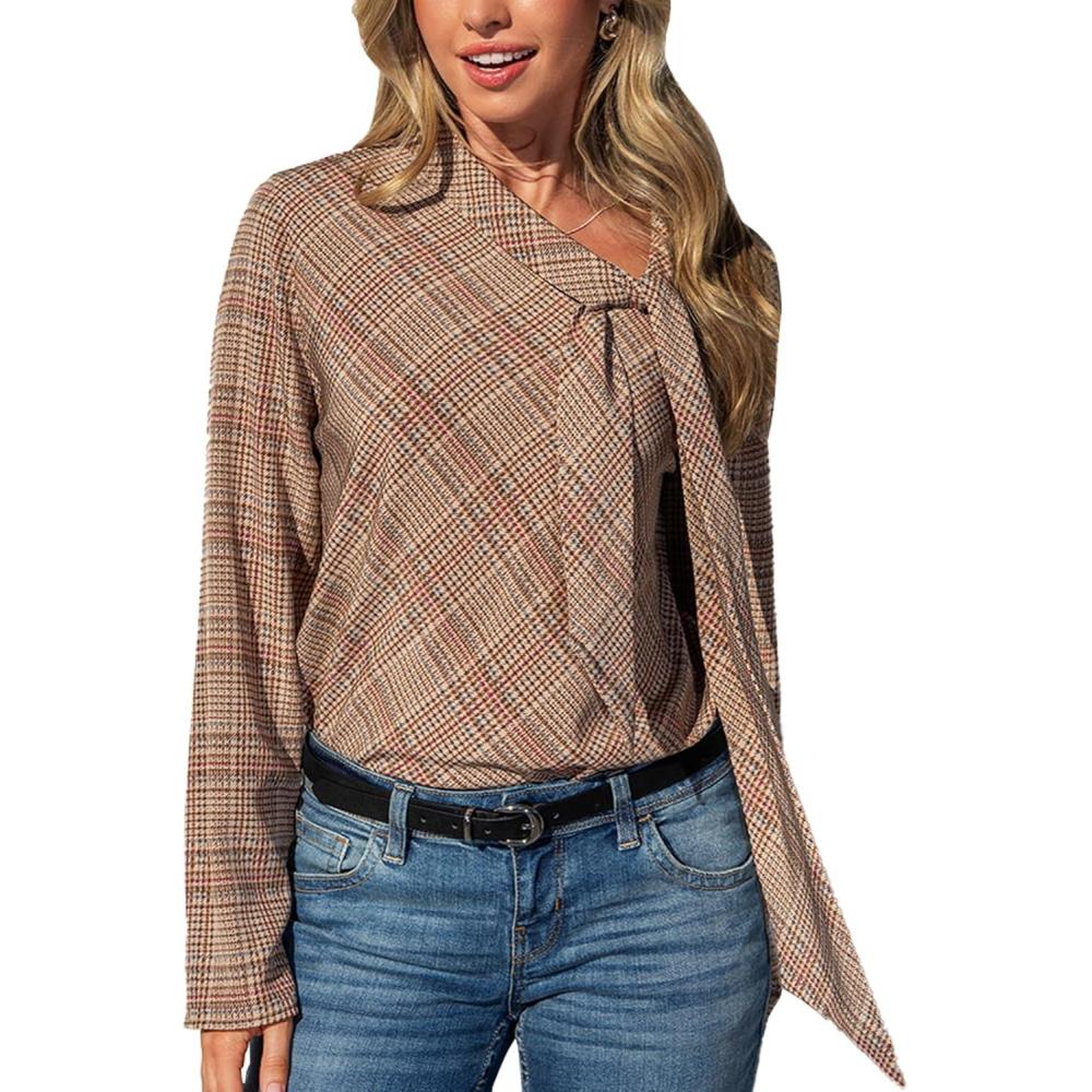 imageCUPSHE Tops for Women Crewneck Long Sleeve Shirt Ribbed Knit Puff Sleeve BlouseWhite