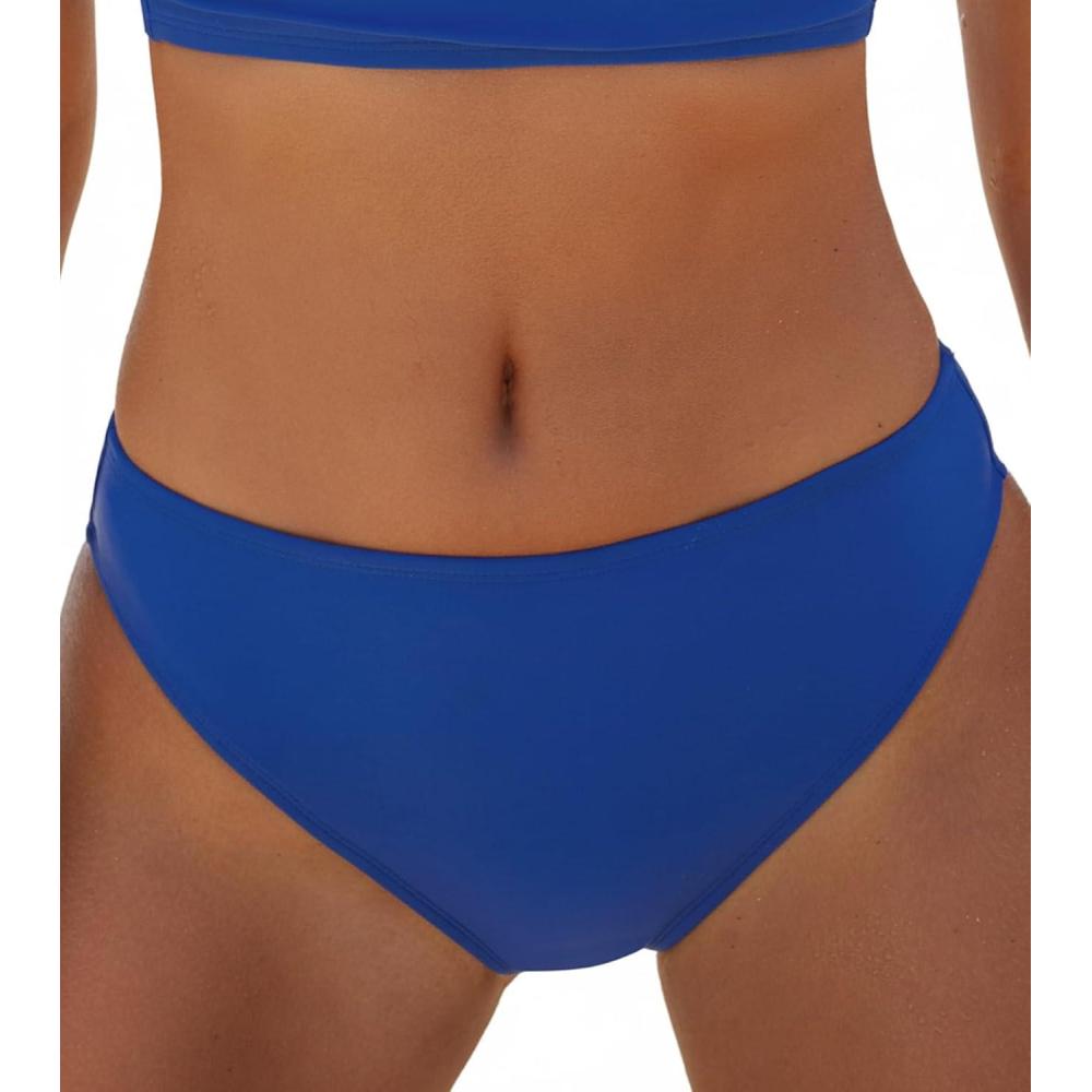 imageCUPSHE Womens Bikini Bottom Separate Mid Rise Full Coverage Swimsuit Bottom OnlyRoyal Blue