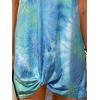 CUPSHE Bathing Suit Cover Up for Women Waffle Knit Twisted Beach Dress Short Sleeve Summer Swimsuit Coverup Swimwear(Blue Tie Dye)
