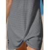 CUPSHE Bathing Suit Cover Up for Women Waffle Knit Twisted Beach Dress Short Sleeve Summer Swimsuit Coverup Swimwear(Dark Grey)