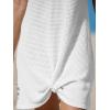CUPSHE Bathing Suit Cover Up for Women Waffle Knit Twisted Beach Dress Short Sleeve Summer Swimsuit Coverup Swimwear(White)