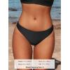 CUPSHE Bikini Bottom for Women Swimsuit Ribbed Low Waisted Mid Cut Cheeky Bathing Suit(Black)