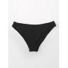 CUPSHE Bikini Bottom for Women Swimsuit Ribbed Low Waisted Mid Cut Cheeky Bathing Suit(Black)