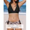 CUPSHE Bikini Set for Women Two Piece Swimsuit V Neck Triangle Top Wide Straps Cross Back Lace up Mid Rise(Black/Leopard)