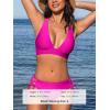 CUPSHE Bikini Set for Women Two Piece Swimsuit V Neck Triangle Top Wide Straps Cross Back Lace up Mid Rise(Magenta)