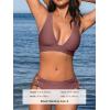 CUPSHE Bikini Set for Women Two Piece Swimsuit V Neck Triangle Top Wide Straps Cross Back Lace up Mid Rise(Pale Mauve)