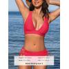 CUPSHE Bikini Set for Women Two Piece Swimsuit V Neck Triangle Top Wide Straps Cross Back Lace up Mid Rise(Red)