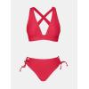 CUPSHE Bikini Set for Women Two Piece Swimsuit V Neck Triangle Top Wide Straps Cross Back Lace up Mid Rise(Red)