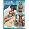 CUPSHE Bikini Set for Women Two Piece Swimsuits Cut Out High Waisted Scoop Neck V Cut Bottom(Stone Blue)