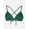 CUPSHE Bikini Top for Women Triangle Swimsuit Top V Neck Crisscross Self Tie Bathing Suit Zebra Texture(Emerald Green)