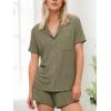 CUPSHE Button Down Pajama Shorts Set for Women 2 Piece Post Partum Lounge Shorts PJ Sets(Army Green)