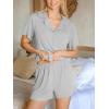 CUPSHE Button Down Pajama Shorts Set for Women 2 Piece Post Partum Lounge Shorts PJ Sets(Grey)