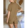 CUPSHE Button Down Pajama Shorts Set for Women 2 Piece Post Partum Lounge Shorts PJ Sets(Khaki)