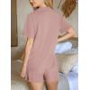 CUPSHE Button Down Pajama Shorts Set for Women 2 Piece Post Partum Lounge Shorts PJ Sets(Pink)