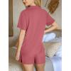 CUPSHE Button Down Pajama Shorts Set for Women 2 Piece Post Partum Lounge Shorts PJ Sets(Rust Red)