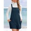 CUPSHE Casual Cotton Loose Rompers Fit Summer Pockets Sleeveless Wide Strap Square Neck Outfit(Navy Blue)