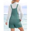 CUPSHE Casual Cotton Loose Rompers Fit Summer Pockets Sleeveless Wide Strap Square Neck Outfit(Ocean Blue)