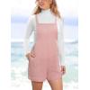 CUPSHE Casual Cotton Loose Rompers Fit Summer Pockets Sleeveless Wide Strap Square Neck Outfit(Pink)