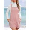 CUPSHE Casual Cotton Loose Rompers Fit Summer Pockets Sleeveless Wide Strap Square Neck Outfit(Pink)
