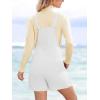 CUPSHE Casual Cotton Loose Rompers Fit Summer Pockets Sleeveless Wide Strap Square Neck Outfit(White)
