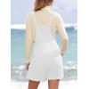 CUPSHE Casual Cotton Loose Rompers Fit Summer Pockets Sleeveless Wide Strap Square Neck Outfit(White)