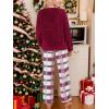CUPSHE Fleece Pajama Set for Women Fuzzy Lounge Sets Winter 2 Piece Soft Sweater Pants Outfits(Red)
