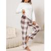 CUPSHE Fleece Pajama Set for Women Fuzzy Lounge Sets Winter 2 Piece Soft Sweater Pants Outfits(White)