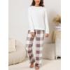 CUPSHE Fleece Pajama Set for Women Fuzzy Lounge Sets Winter 2 Piece Soft Sweater Pants Outfits(White)