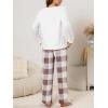 CUPSHE Fleece Pajama Set for Women Fuzzy Lounge Sets Winter 2 Piece Soft Sweater Pants Outfits(White)