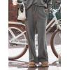 CUPSHE Knit Pants for Women Casual Wide Leg Drawstring Long Pants with Pockets High Waist Lounge Trousers Vacation Outfits(Grey)