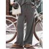 CUPSHE Knit Pants for Women Casual Wide Leg Drawstring Long Pants with Pockets High Waist Lounge Trousers Vacation Outfits(Grey)