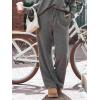 CUPSHE Knit Pants for Women Casual Wide Leg Drawstring Long Pants with Pockets High Waist Lounge Trousers Vacation Outfits(Grey)