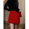 CUPSHE Mini Skirts Twist Notched Hem A-line Satin Waist Party Vacation Dressy Going Out Date(Red Flower)