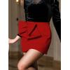 CUPSHE Mini Skirts Twist Notched Hem A-line Satin Waist Party Vacation Dressy Going Out Date(Red Flower)