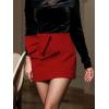 CUPSHE Mini Skirts Twist Notched Hem A-line Satin Waist Party Vacation Dressy Going Out Date(Red Flower)