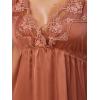 CUPSHE Nightgown for Women V Neck Sleepwear Lace Trim Babydoll Chemise Lingerie S-XL(B-reddish-brown)