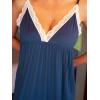 CUPSHE Nightgown for Women V Neck Sleepwear Lace Trim Babydoll Chemise Lingerie S-XL(Navy Blue)