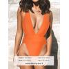 CUPSHE One Piece Swimsuit for Women Bathing Suit Cut Out Cross Back Tie Deep V Neck Ruched High Cut(Apricot Orange)