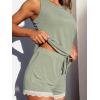 CUPSHE Pajamas Set for Women 2 Piece Sleeveless Women Soft Sleepwear Short PJ Set with Shorts(Green)