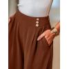 CUPSHE Pleated Wide Leg Pants for Women with Pockets Loose Lightweight High Waist Flowy Business Casual Pants Beach Trousers(Brown)