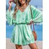 CUPSHE Rompers for Women Summer Casual V Neck Sleeveless Short Jumpsuit One Piece Outfit Beach Vacation(Olive Green)