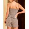 CUPSHE Satin Pajama Set Women Silk Camisole Pjs Ruffle Sleepwear 2 Piece Loungewear Shorts Set(F6-coffee)