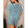 CUPSHE Short Sleeve Pajama Sets for Women Casual Crew Neck 2 Piece Lounge Sets(Baby Blue)